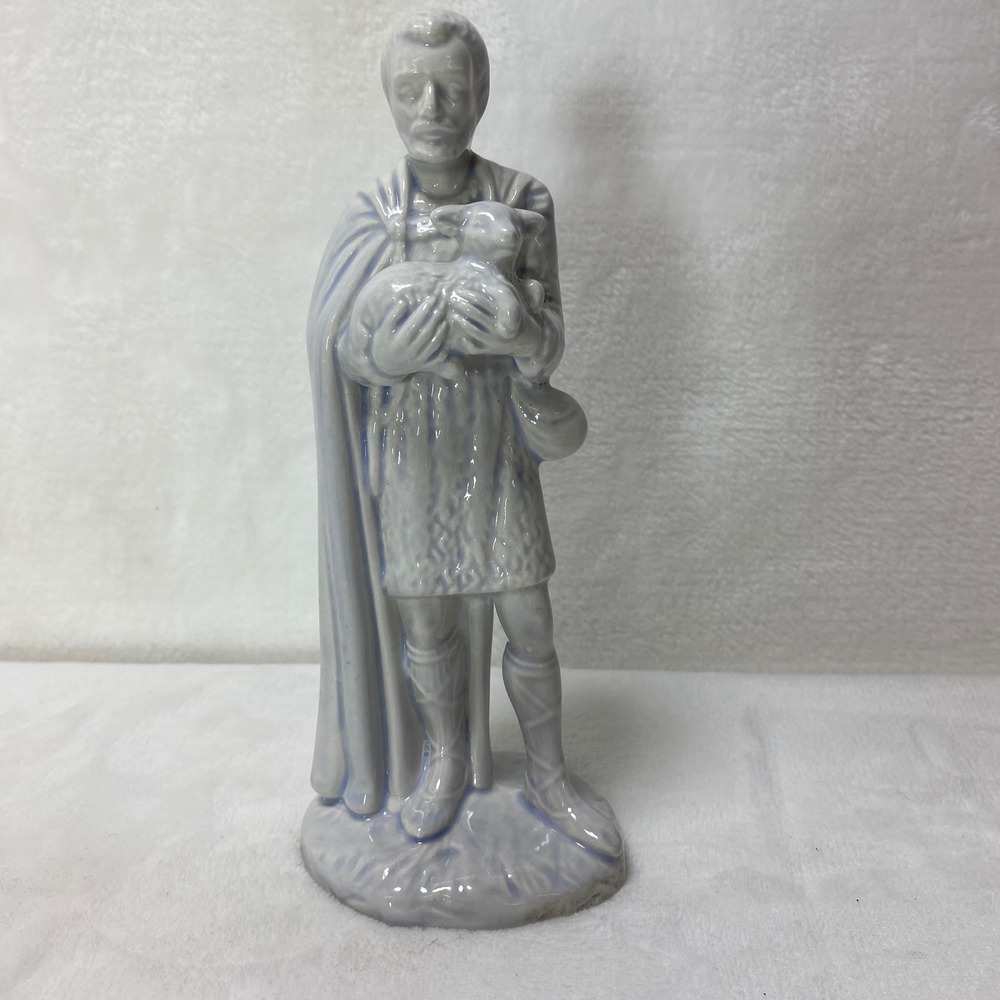 VTG '76 Holland Mold Ceramic Shepard Holding Lamb‎ Christmas Nativity Scene